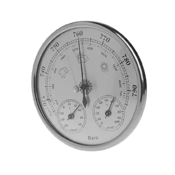 Barometrică de temperatură și umiditate metru de trei-în-unul temperatură și umiditate, barometru stația meteorologică filmul cutie de metal