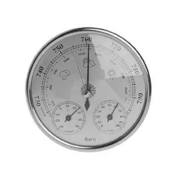 Barometrică de temperatură și umiditate metru de trei-în-unul temperatură și umiditate, barometru stația meteorologică filmul cutie de metal