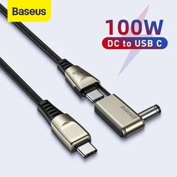 Baseus 100W USB C a DC Cablu de Alimentare USB-C la C Rotund/Pătrat de Alimentare DC Încărcător Rapid de Cablu pentru Laptop Tableta HUB Cablu de Date