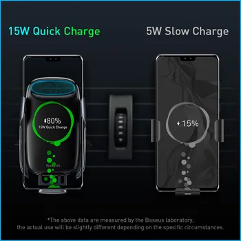 Baseus 15W Qi Wireless Încărcător Auto Pentru iPhone 11 Mașină Rapidă de Încărcare fără Fir Suport Pentru Samsung S20 Xiaomi Mi 9 Încărcător de Inducție