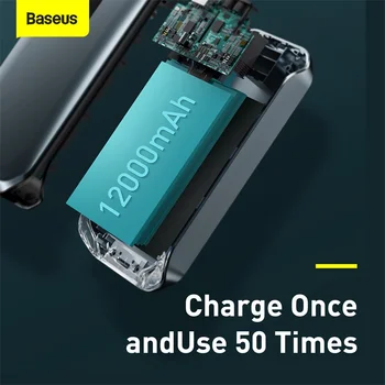 Baseus Auto Portabil Jump Starter Dispozitivul Power Bank de Urgență 12000mAh de Mare Putere Auto 12V Baterie Booster Auto Dispozitiv de Pornire
