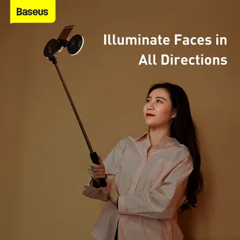 Baseus Bluetooth Suport Selfie Stick Umple de Lumină fără Fir Control de la Distanță Selfie Stick cu Trepied pentru Live Streaming pentru Telefon