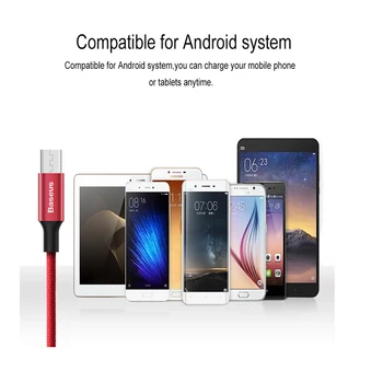 Baseus cablu Micro USB 2A Rapid de Sincronizare a Datelor cablu de încărcare pentru Samsung pentru Huawei pentru Xiaomi Telefon Incarcator Cablu de telefon mobil
