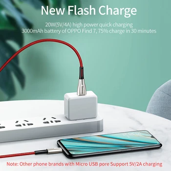 Baseus Cablu Micro USB VOOC 4A Încărcare Bliț Pentru OPPO Cablu MicroUSB 2A Încărcător Pentru Samsung Huawei Telefon Mobil Android Cablu 2m