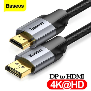 Baseus DP la HDMI Cablu 4K DisplayPort, Mini DP la DP Cablu Adaptor Pentru Macbook Pro Air PC TV Proiector Display Port la HDMI Cablu