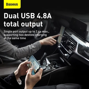 Baseus Dual USB Masina Încărcător 3.1 O Mașină Rapidă de Încărcare Automată de Încărcare Adaptor Pentru Samsung iPhone USB Masina Încărcător Încărcător de Telefon Mobil