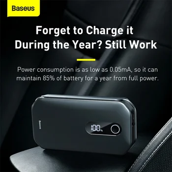 Baseus Jump Starter Auto Power Bank 12000mAh 12V 1000A Auto Dispozitiv de Pornire de Urgență Starter Auto Booster Baterie pentru Masina