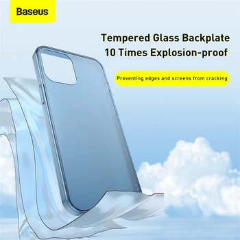Baseus Lux, Telefon Caz Pentru iPhone 12 Mini-12 Pro Subțire, rezistent la Șocuri Sticlă Mată Capacul din Spate de Caz Pentru iPhone 12 Pro Max 12Mini