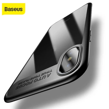 Baseus Lux, Telefon Caz Pentru iPhone X Silicon Transparent Caz Acoperire de Protecție Completă pentru PC & TPU Coque Funda shell caz