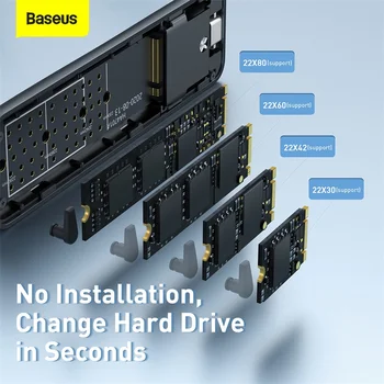 Baseus M2 SSD NVME Cazul USB de Tip C SSD Cabina de Externe Drive-uri Solid state Disk Cutie de 10Gbps M. 2 NVME M/M+B Cheie Docking Station