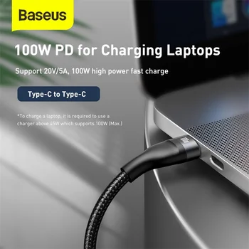 Baseus PD 100W 3 în 1 Cablu USB de Tip C Pentru iPhone 12 Mini 11 XR Pro XS Max 8 Încărcător Cablu de 5A Rapid de Încărcare Micro USB, Cablul de Sârmă