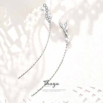 Basme Serie Thaya Argint 925 Sirena Clip Cercei Pentru Femei Perla Clip Pe Cercei De Logodna Bijuterii De Lux