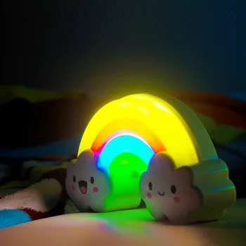 Baterie LED Lumini Colorate Curcubeu de Noapte Lampa de Birou Lumina de copii pentru Copii de Lampă Noptieră, Decoratiuni Ziua de nastere Veioza