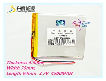 Baterie litiu-polimer 437594 Original Și de Calitate Superioară a Bateriei Pentru SD 437594 3.7 V 4500mAh tableta baterie