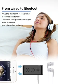 Baterie reîncărcabilă de 3,5 mm Bluetooth Wireless 5.0 Receptor Audio TF Mp3 Player de Muzică Apel Hands-free pentru Masina Difuzor Căști M5TB