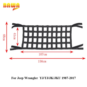 BAWA Auto Auto Acoperiș de Stocare Net Sunshafe pentru Jeep Wrangler YJ TJ JK JKU JL JLU 1987-2019 Multifuncțional Ochiurilor de Plasă