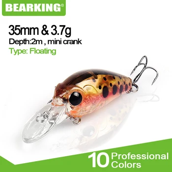 Bearking Fierbinte modelul 2017 profesionale momeli de pescuit 10 culori minnow,manivela 35mm/3.7 g, adâncimea de 2,0 m de pescuit greu momeli N