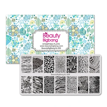 Beautybigbang 2 BUC Unghii Printer Ștanțare Șablon Set de Animale Copac Floare Inel de Imagini Nail Art de Timbru Stencil Plăci