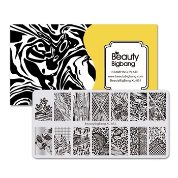Beautybigbang 8PCS Set de Unghii Ștanțare Plăci de Animale Floare Dungă Iepure Imaginea 6*12cm Frumusete Bigbang Nail Art Model Stencil