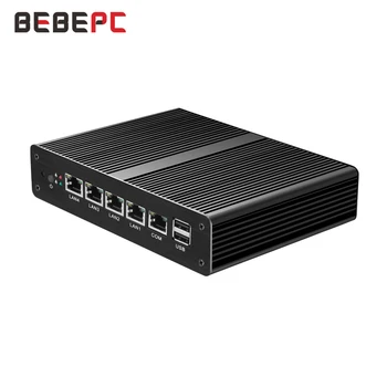 BEBEPC Mini PC pFsense Ubunte Intel Celeron n2830 procesor Fanless Firewall Router 4xLAN RJ45 Windows 7/8/10 Linux PC Industrial Wifi