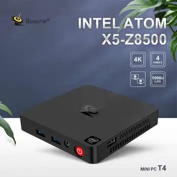 Beelink T4 MINI PC cu 4GB RAM, 64GB ROM Windows 10, Intel Atom X5-Z8500 1000M LAN 2.4 G/5G WiFi bluetooth4.0 USB 3.0 HD TV Box
