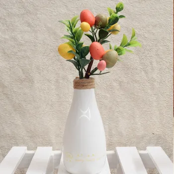 Behogar 2 buc Ou de Paște Ornamente Artificiale Ou de Paște Ramură de Flori Alege Buchetul cu Frunze de Vaza Decor Fotografie Prop