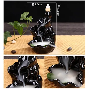 Behogar Ceramice Glazura Refluxul Con Fum de Tămâie Arzător Cădelniță Turn Suport pentru Decoratiuni Ameliorarea Stresului starea de Spirit de Relaxare