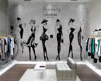 Beibehang Personalitate de moda clasice matasoasa papel de parede 3d tapet de mână de moda-frumusete pictat magazin de îmbrăcăminte pentru scule