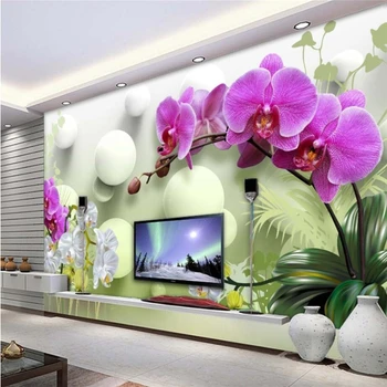 Beibehang Personalizat tapet 3d murale moderne de înaltă definiție de moda romantic fluture orhidee decor acasă papel de parede