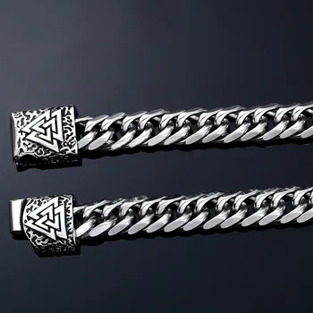 Beier 316L din Oțel Inoxidabil pentru Bărbați din oțel inoxidabil Valknut Lanț nordici viking amuleta bratara rege viking bijuterii