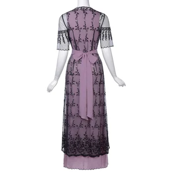 Belle Poque Femei Retro Vintage Victorian Gothic Dress 2018 Vară Jumătate Maneca Dantela Renașterii Rochie Medievală Lung Maxi Rochii