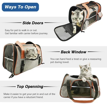 Benepaw Portabil Mic Câine Transport PU Confortabil Mâner cu Încuietoare Buzunar cu Fermoar Lavabil Mat Companie care Transportă Sac Pentru Catei Pisici