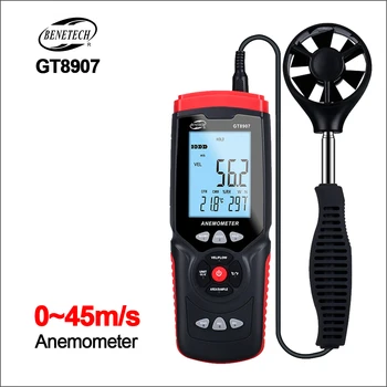 BENETECH Anemometru Senzor de Vânt Meter Digital Anemometru Digital LCD Viteza Vântului Metru Vânt Meter 45m/s GT8907 Anemometru
