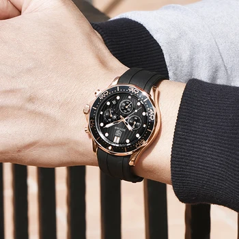 BENYAR Ceas Pentru Bărbați Ceasuri Cuarț Mens 2020 Top Brand de Lux Cronograf Militare Ceas de Aur pentru Bărbați Sport Ceas relogio masculino