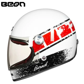 BEON Casca Full Fibra de Sticla Casca Motocross Motociclete de Epocă Profesionale Casti Retro Ultralight ECE Pălării B-510