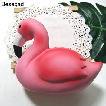 Besegad Mare Jumbo Drăguț Kawaii Flamingo Squishy Stoarce Squishi Squishe Jucărie Lent în Creștere pentru Adulți Elibereaza de Stres Anxietate