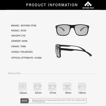 BEYONDSTAR Rama TR90 Comută Automat de schimbare de Culoare ochelari de Soare Polarizat Bărbați Piața Fotocromatică Ochelari de Brand TR9150