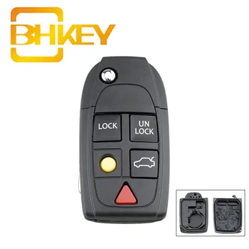 BHKEY 5 Butoane de Înlocuire Inteligent Flip Cheie Auto Shell Pentru Volvo XC70 XC90 V50 S60 V70 S80 C30 Mașină de la Distanță Cheie Fob Caz
