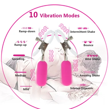 Biberon Clip Vibratoare cu Telecomanda 10 Modul Vibrații Masaj de San Clitoris Pizde Clip Stimulator Jucarii Sexuale pentru Femei