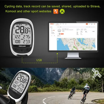 Bicicleta gps-ul Bluetooth ANT+ calculatorul de ciclism Meilan M2 suport conecta cu cadență rata de inima metru de putere(nu include)