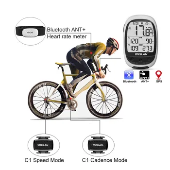 Bicicleta gps-ul Bluetooth ANT+ calculatorul de ciclism Meilan M2 suport conecta cu cadență rata de inima metru de putere(nu include)