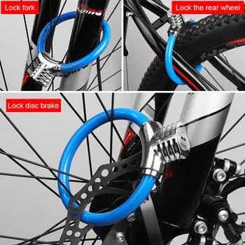 Bicicleta Inel de Blocare Biciclete de Blocare a Cablului de Securitate Ridicat pentru Biciclete cu Încuietoare cu Cheie 12mm Cablu Anti-Furt Bicicleta de Blocare Pentru Biciclete Rutier Scuter