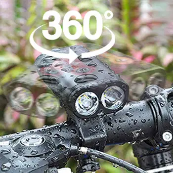 Biciclete Lumina Dublu Concentrându-se Impermeabilă Ciclism Faruri USB Reîncărcabilă 360°rotație Față de Lumină Accesorii pentru Biciclete