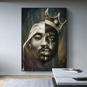 Biggie Arta de Perete Postere Și Portretul Lui 2PAC Tupac Si Imprimeuri Abstracte Rapper de 2PAC Panza Picturi Artă Poze Decor Acasă