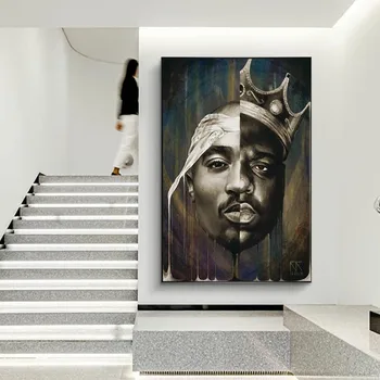 Biggie Arta de Perete Postere Și Portretul Lui 2PAC Tupac Si Imprimeuri Abstracte Rapper de 2PAC Panza Picturi Artă Poze Decor Acasă