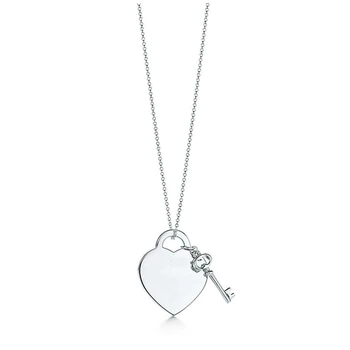 Bijuterii femei 1:1 Brand de Lux S925 Argint Bijuterii Vânzare Fierbinte Inima si Cheie Pandantiv Coliere de Ziua Îndrăgostiților CADOU