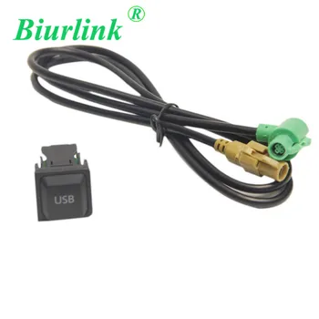 Biurlink USB Buton de Comutare Încărcător de Intrare Audio Cablaj Adaptor de Cablu Pentru Volkswagen MK5 RCD510 RNS315 CD Gazdă Rotund 4Pin Port