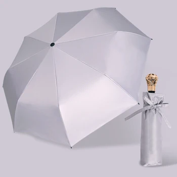 BLA Brand Coroana Mâner de Umbrelă de Ploaie Femei uv Sunny&Ploios Designer Coroana Umbrela Pentru Femei Windproof Umbrele Pliabile YS741