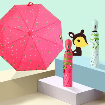 BLA Noua Moda Cerb Minunat Model Automată Umbrelă de Pliere Desene animate Cerb Umbrele Pentru Copii Anime Umbrelă de Ploaie YD200330