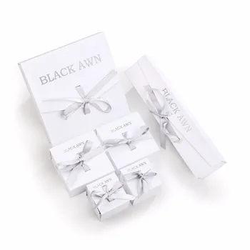 [BLACK DAWN] Argint 925 Bine Seturi de Bijuterii Trendy Logodna Nunta Colier+Cercei pentru Femei PT035